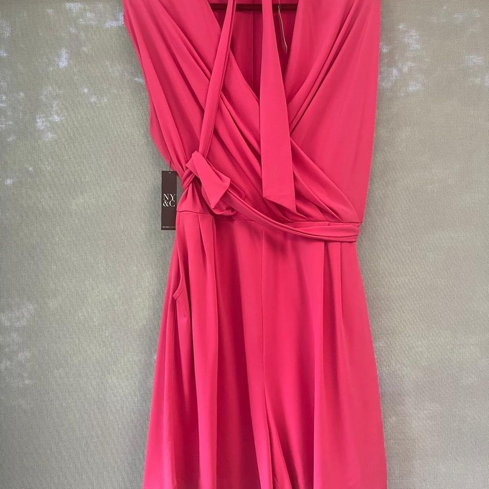 New York & Company Pink Jumpsuit Vibrant Seamless Design